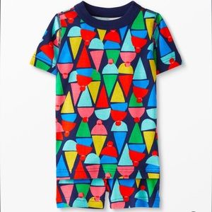 Hanna Andersson Short John Pajama Set Ice Cream Cone NWT